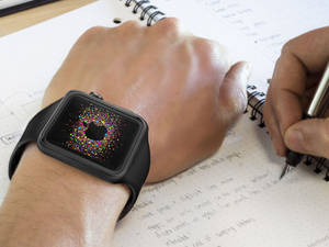 Обои Apple Watch с черным силиконовым ремешком — Apple Watch Обои