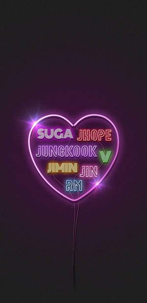 BTS Эстетика Неоновое Искусство — Логотип bts гиф Обои