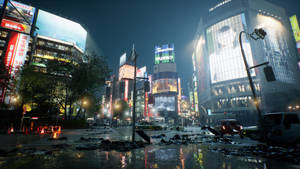 Обои Ghostwire Tokyo Разрушенный город