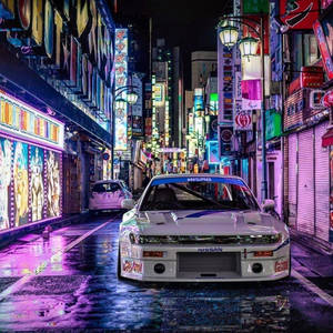 JDM машины на красочной боковой улице
