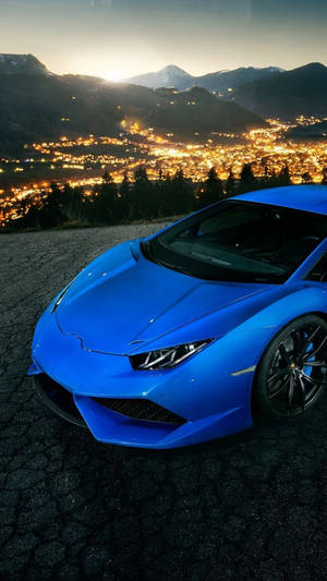 Lamborghini iPhone синий эстетичный городской вид — Ламборгини Обои