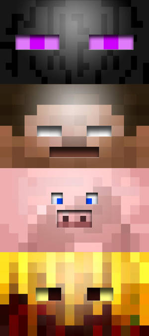 Minecraft — милые персонажи с глазами — OnePlus 11 Обои