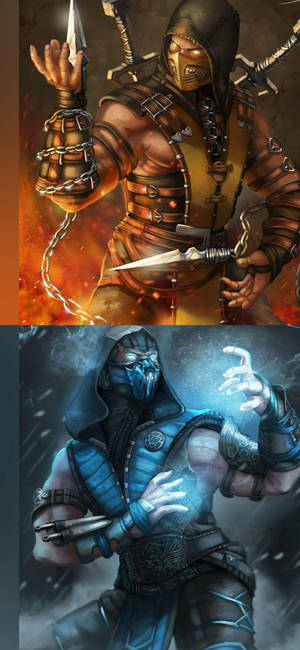 Mortal Kombat Scorpion Vs Sub Zero Phone — iPhone 16 Pro Max Обои