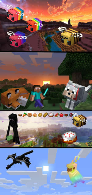 Пиксельный 3xl фон Minecraft — Vivo T5x Обои