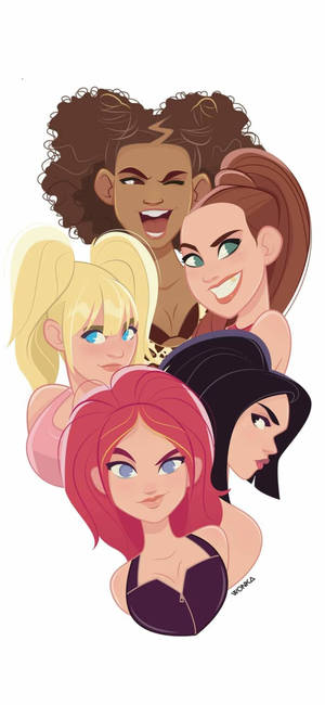 Spice Girls Мультяшное Искусство обои для телефона — iPhone X Обои