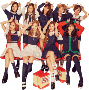Twice K-pop группа в школьной форме