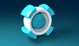 Обои с 3D белой круглой фигурой