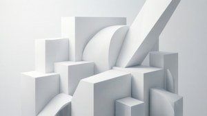Современная 3D-абстракция из белых геометрических форм с тонкими градиентами. — Белая эстетика Обои