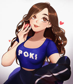 Анимированное арт-изображение Pokimane — Vivo X Fold Обои