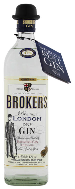 Бутылка джина Brokers Gin с характерным котелком — Motorola Razr Обои