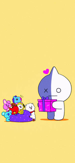 Обои с Ваном BT21 и подарком — ROG Phone 9 FE Обои