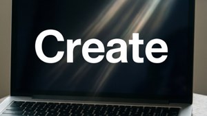 Минималистичные обои для MacBook с жирным словом «Create».