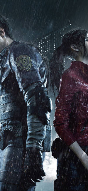 Resident Evil 2 Remake Леон Кеннеди и Клэр Редфилд обои для iPhone — iPhone 11 Pro Max Обои
