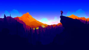 Firewatch Генри на сине-оранжевых горах обои
