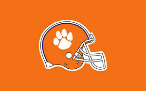 Логотип футбольной команды Clemson Tigers, оранжевый, обои для рабочего стола.