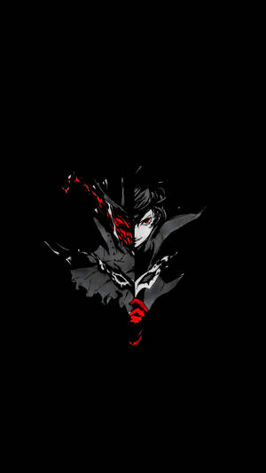 AMOLED-обои Джокера из Persona 5 на черном фоне. — AMOLED Обои