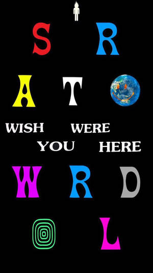 Крутые обои с текстом Astroworld и потрясающим цветовым дизайном. — Экономия заряда Обои