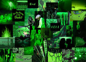 Завораживающий темно-зеленый абстрактный фон с плавными линиями — Темно-зеленая эстетика Обои