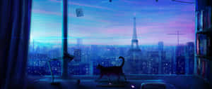 Фон комнаты в стиле аниме — 3440x1440 Обои