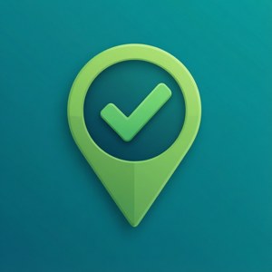 Плоская булавка на карте с галочкой для обозначения успешного местоположения, в стиле UI. — Huawei nova Flip S Обои