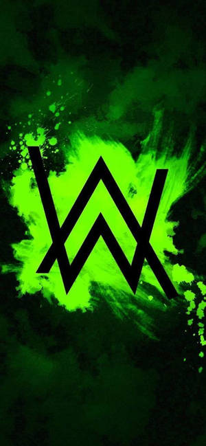 Обои с зелёным логотипом Alan Walker — iPhone 11 Pro Обои