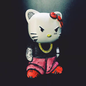 Обои с злой Хэллоуинской Хелло Китти-хулиганкой — Hello Kitty Хэллоуин Обои