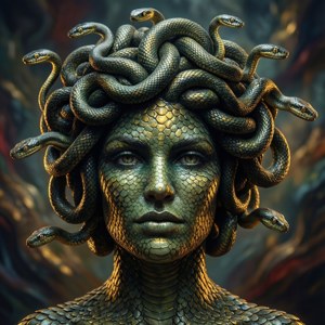 Голова Медузы со змеями, образующими корону. — Pixel Watch 5 Обои