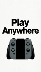 Обои Типографические обои с надписью «Играй где угодно» и силуэтом Nintendo Switch