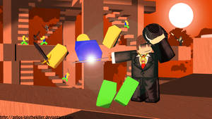 Крутые HD-обои с аватаром в смокинге в игре Roblox.