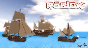 Потрясающие 3D-обои пиратских кораблей в онлайн-игре Roblox.