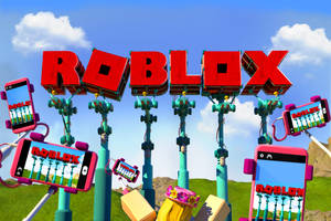 Креативный и потрясающий дизайн обоев обложки видеоигры Roblox.