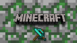 Minecraft текст логотип и меч кирка обои