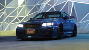 Обои HD для рабочего стола с Nissan Skyline R34 из игры Assetto Corsa | Фоновое изображение