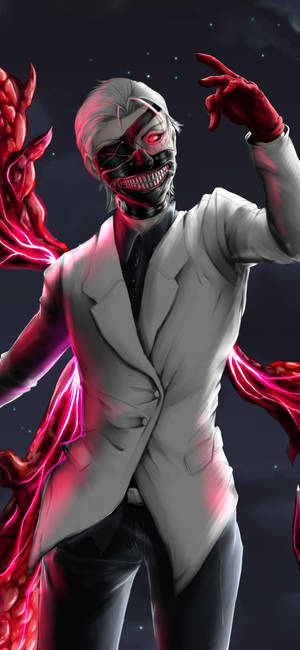 Кен в белом смокинге Tokyo Ghoul для iPhone — iPhone 17e Обои