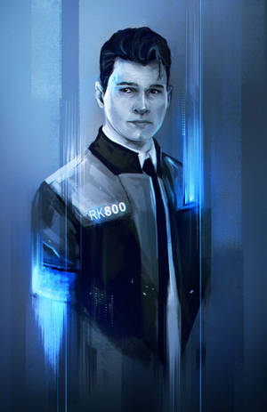 Фанатские обои с Коннором из Detroit Become Human в оттенках серого — Honor MagicPad 3 Pro 12.3 Обои