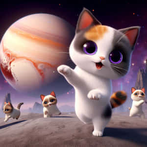 Космические танцующие кошки.jpg — Танцующий кот Обои