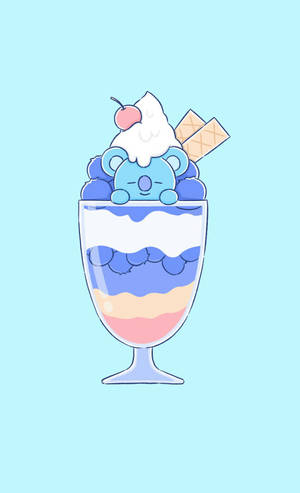 Обои Koya BT21 Мороженое — Galaxy Tab S9 FE Обои