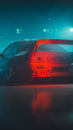 Красная и бирюзовая JDM-машина