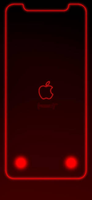 Логотип Apple с неоново-красной рамкой, обои iPhone XR — iPhone Xr Обои