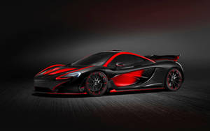 Крутая красная черно-серая машина McLaren P1
