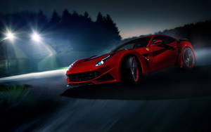 Обои с крутой машиной Ferrari элегантного красного цвета — Машины Обои