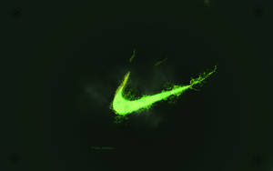 Крутой неоново-зеленый логотип Nike Swoosh — Неоновый зеленый Обои