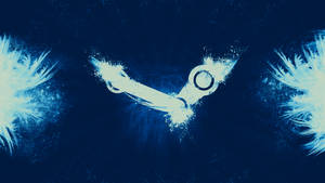 Логотип Steam с белой краской 4k обои.