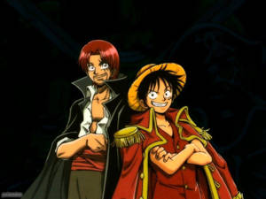Луффи и Шанкс бок о бок One Piece — Луффи Обои