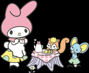 Персонажи Sanrio Май Мелоди и Рису плоское изображение008 - Персонажи Май Мелоди