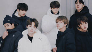 Милые BTS в тёплых куртках