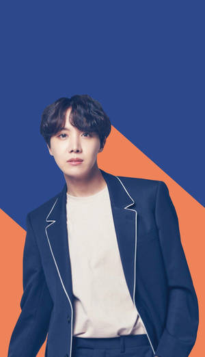 Милый фон BTS J-Hope в синих и оранжевых тонах — Милые bts Обои