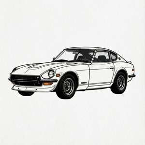 Минималистичный линейный рисунок Datsun 240z — Pixel Watch 3 Обои