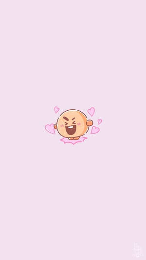 Обои с минималистичным постером Shooky от BT21 — Низкая контрастность Обои