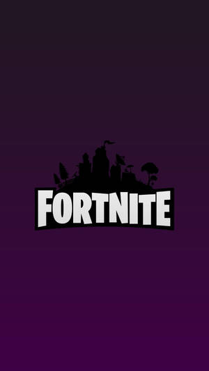 Обои с логотипом Fortnite на фиолетовом фоне.